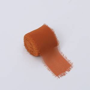 Ruban floral – Chiffon – Terre cuite – Rouleau 4 cm x 4,5 m