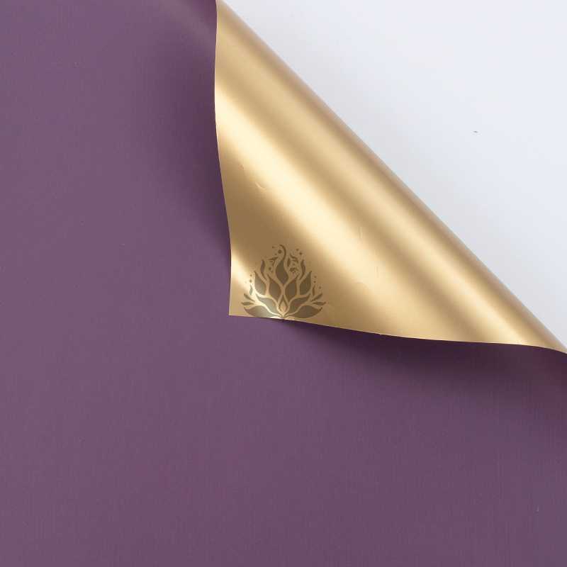 Film floral "Gloss" – Violet– Feuilles 58x58 cm – 20 pièces