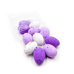 Œuf de Caille en Polystyrène 6 cm – Mix Violet – Lot de 12 pièces