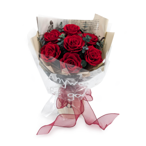 Bouquet premium en boîte – EVERGIVE – A Lasting Gesture – Ruby Blush