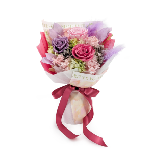 Bouquet premium en boîte – EVERGIVE – A Lasting Gesture – Candy Blush