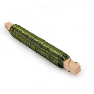 Fil de fleuriste sur bobine en bois – Vert clair – 0,5 mm