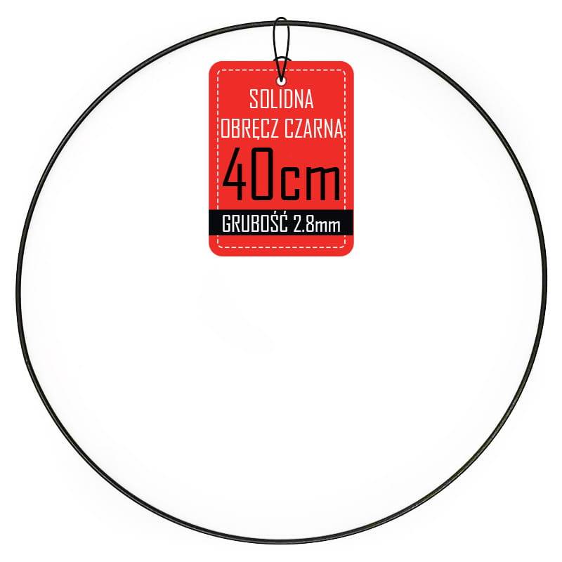 Cercle métallique pour couronne – noir – 40 cm