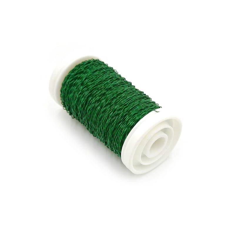 Fil de fleuriste de fabrication – ondulé – Vert mat