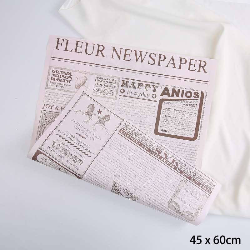 Papier floral – Journal rose – Feuilles 45x60 cm