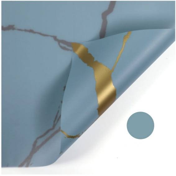 Film floral - "Marble" Vert pastel - Feuilles 58x58 cm - 20pcs