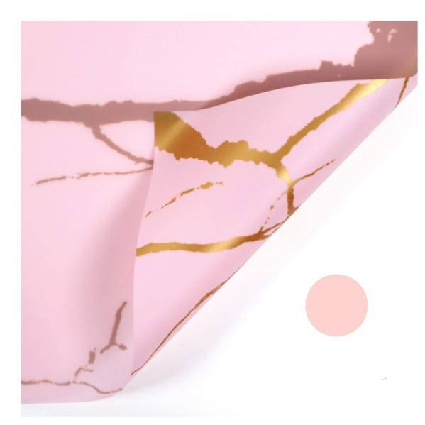 Film floral - "Marble" Rose - Feuilles 58x58 cm - 20pcs
