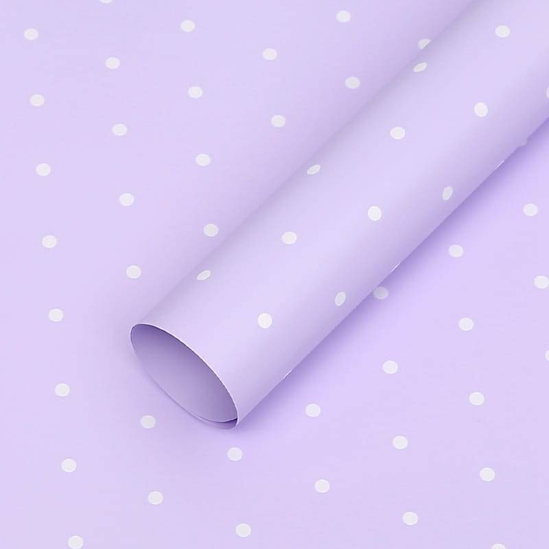 Film floral - Pois Lilas - Feuilles 58x58 cm - 20 pcs