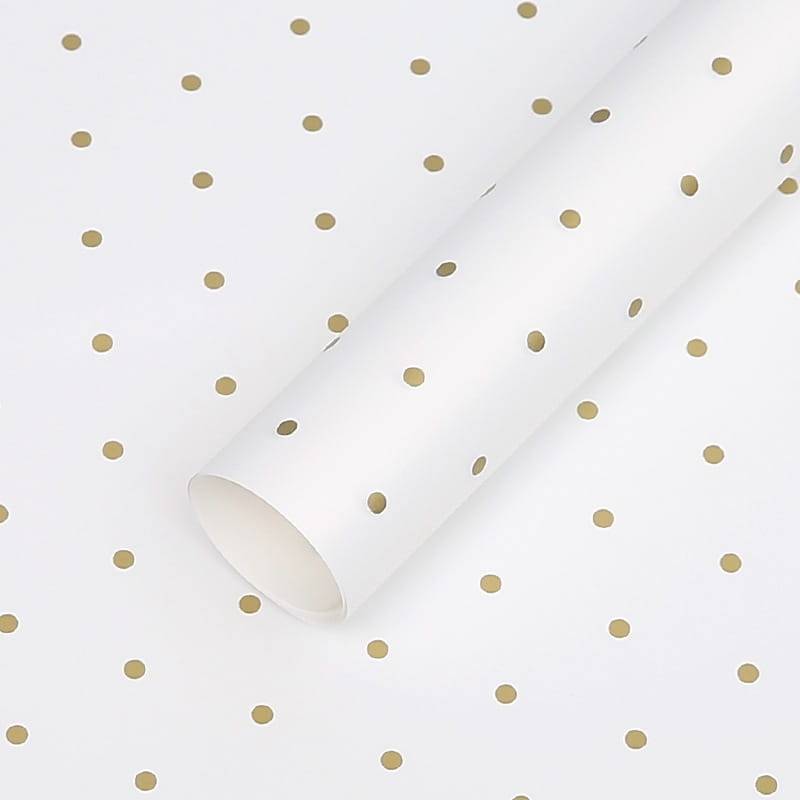 Film floral – Pois Blanc – Feuilles 58x58 cm – 20 pcs