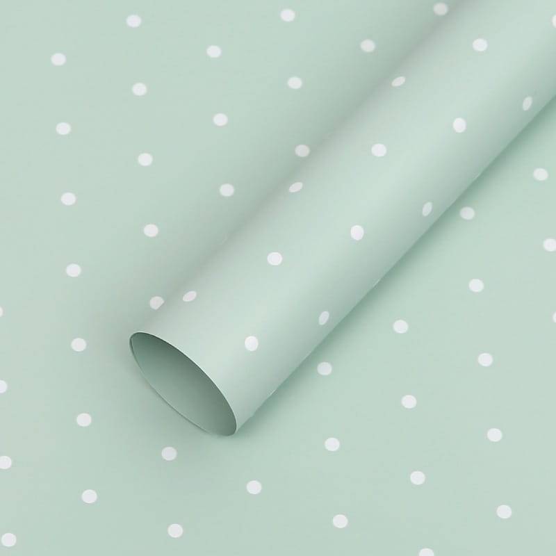 Film floral – Pois Vert Pastel – Feuilles 58x58 cm – 20 pcs