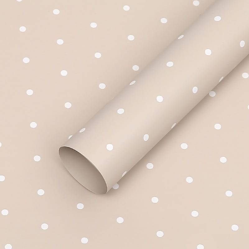 Film floral – Pois Thé au lait – Feuilles 58x58 cm – 20 pcs