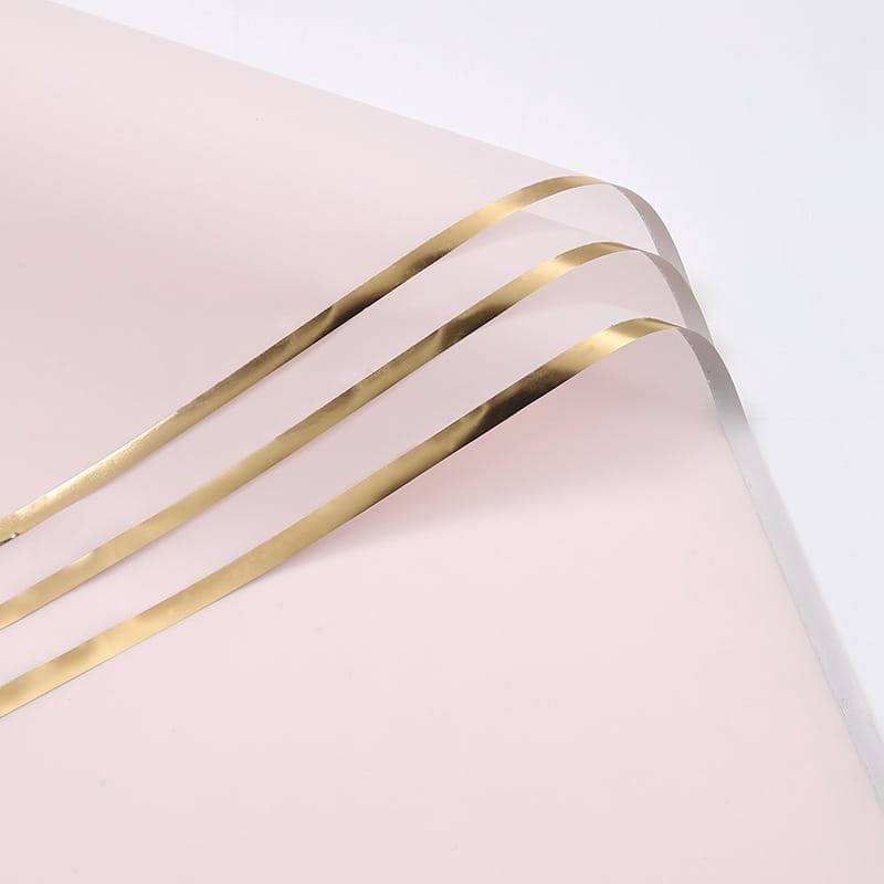 Film floral – "Stripe" Rose clair – Feuilles 58 x 58 cm – Lot de 20