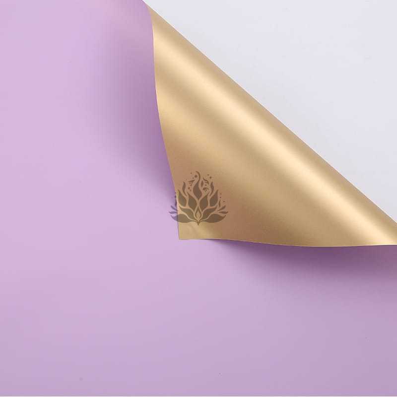 Film floral "Gloss" – Lavande – Feuilles 58x58 cm – 20 pièces