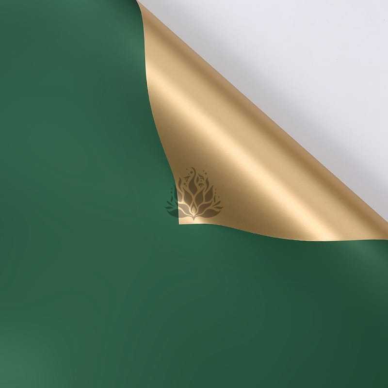 Film floral "Gloss" – Vert – Feuilles 58x58 cm – 20 pièces