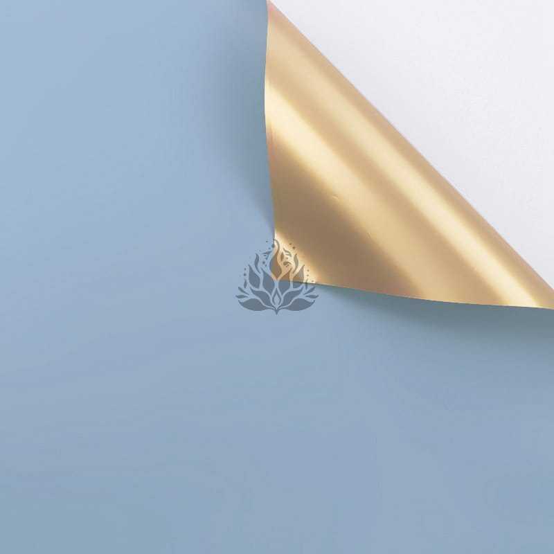 Film floral "Gloss" – Bleu Columbia – Feuilles 58x58 cm – 20 pièces