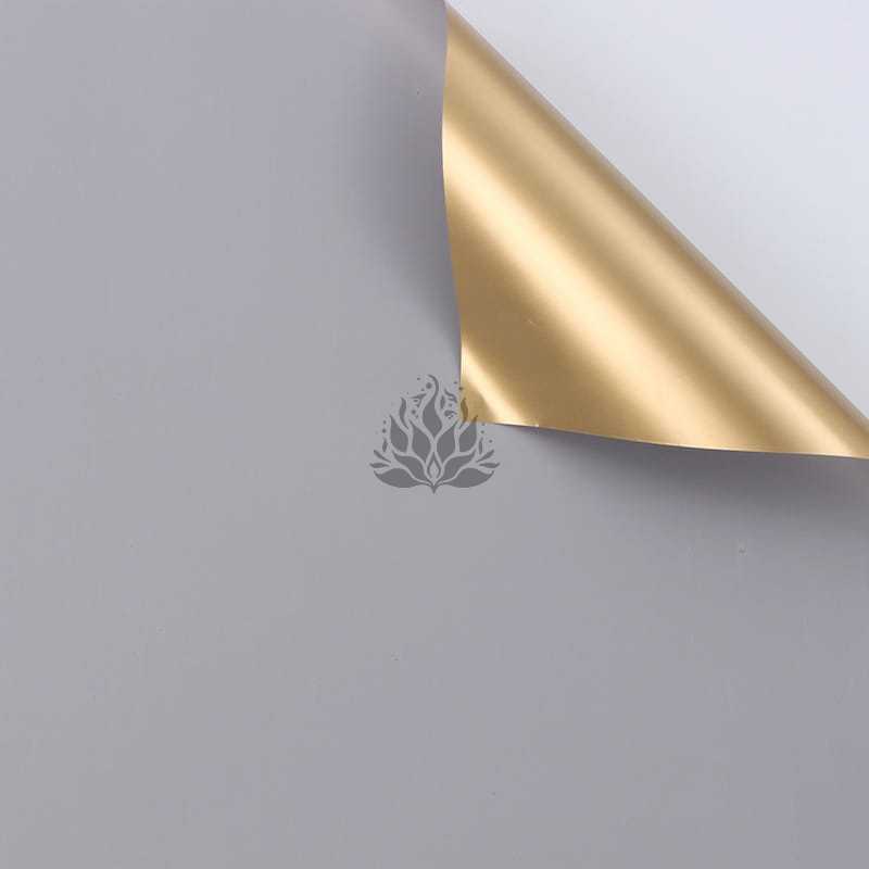 Film floral "Gloss" – Gris – Feuilles 58x58 cm – 20 pièces