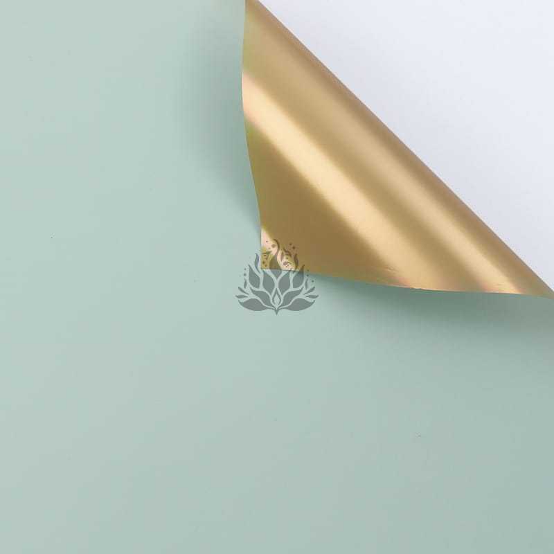 Film floral "Gloss" – Vert menthe – Feuilles 58x58 cm – 20 pièces
