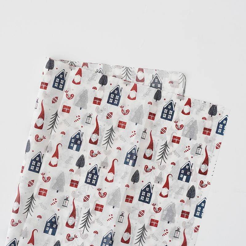 Papier floral "Natural elements" – Pères Noël – Feuilles 50x70 cm – 10 pcs