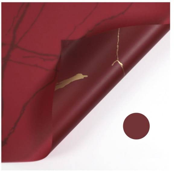 Film floral - "Marble" Vin rouge - Feuilles 58x58 cm - 20 pièces
