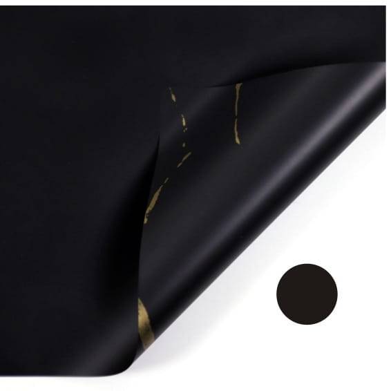 Film floral - "Marble" Noir - Feuilles 58x58 cm - 20 pcs