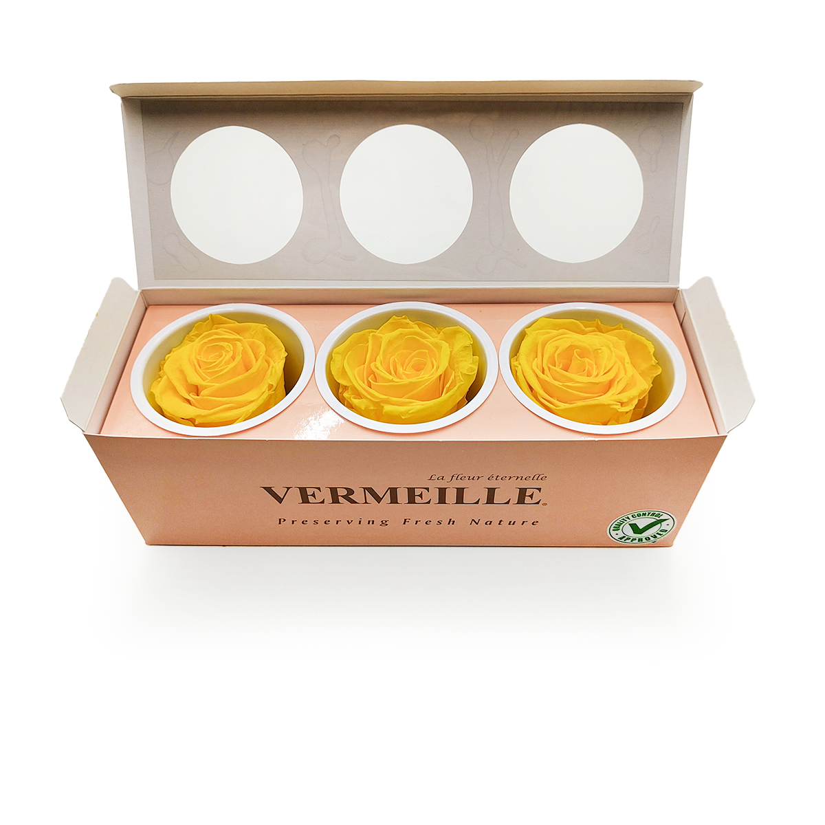 Rose Stabilisée – Jaune Canari – XL – 3 pièces