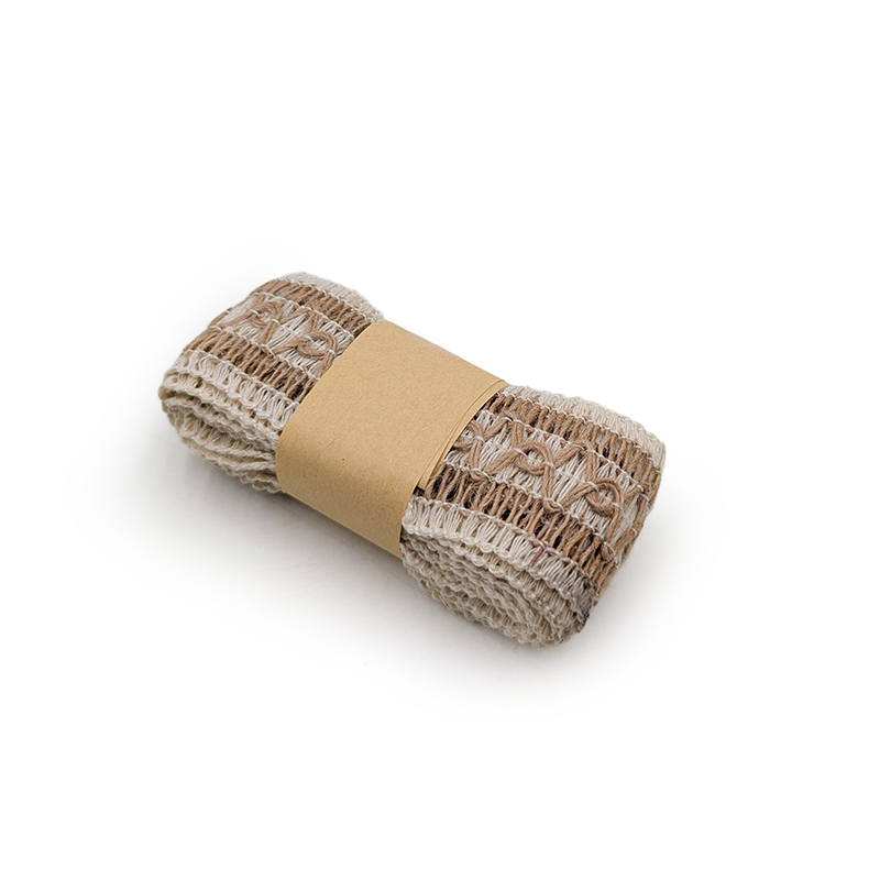 Ruban de fleuriste en jute – Naturel – Torsade vintage – Rouleau 4cm × 2m