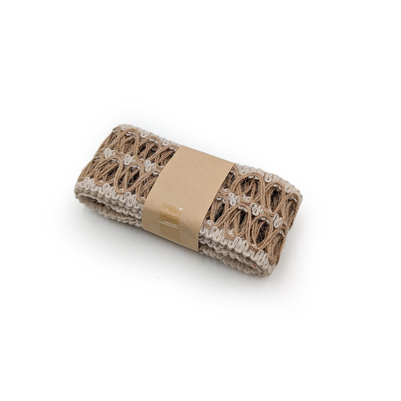 Ruban de fleuriste en jute – Naturel – Boucles doubles – Rouleau 4cm × 2m