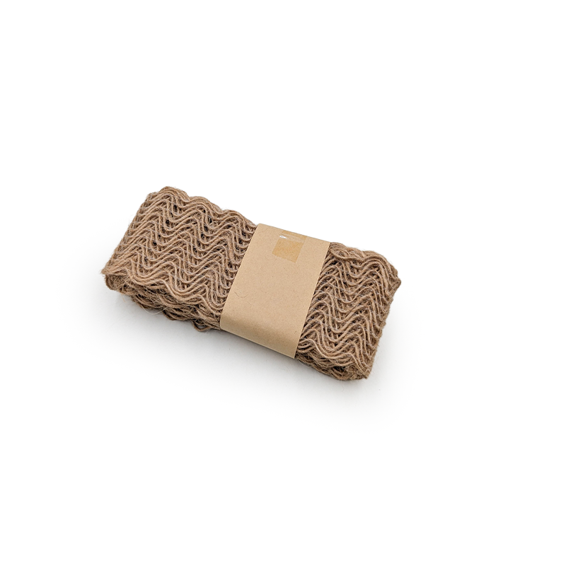 Ruban de fleuriste en jute – Naturel – Vagues – Rouleau 4cm × 2m