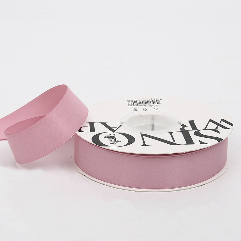 Ruban floral Satiné – Rose froid – Rouleau 2,5cmx18m