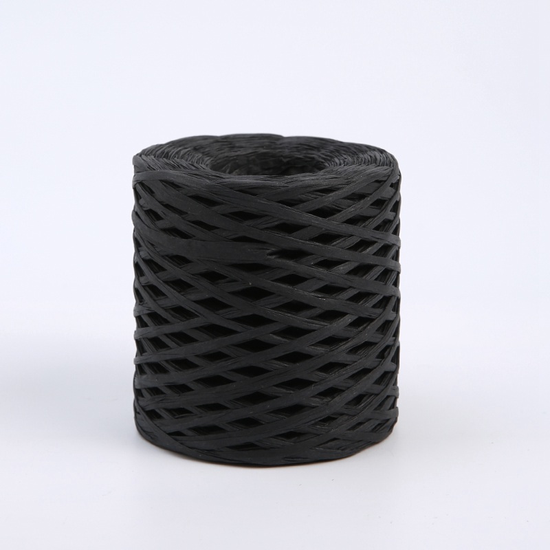 Ficelle décorative – Raphia synthétique – Noir – Rouleau 180 m