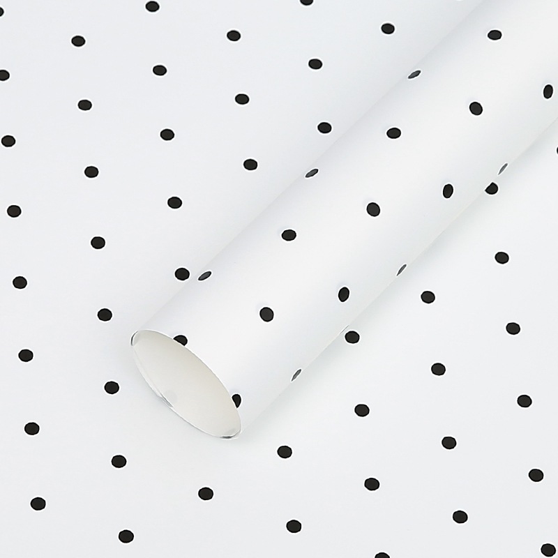 Film floral – Pois Blanc – Feuilles 58x58 cm – 20 pcs