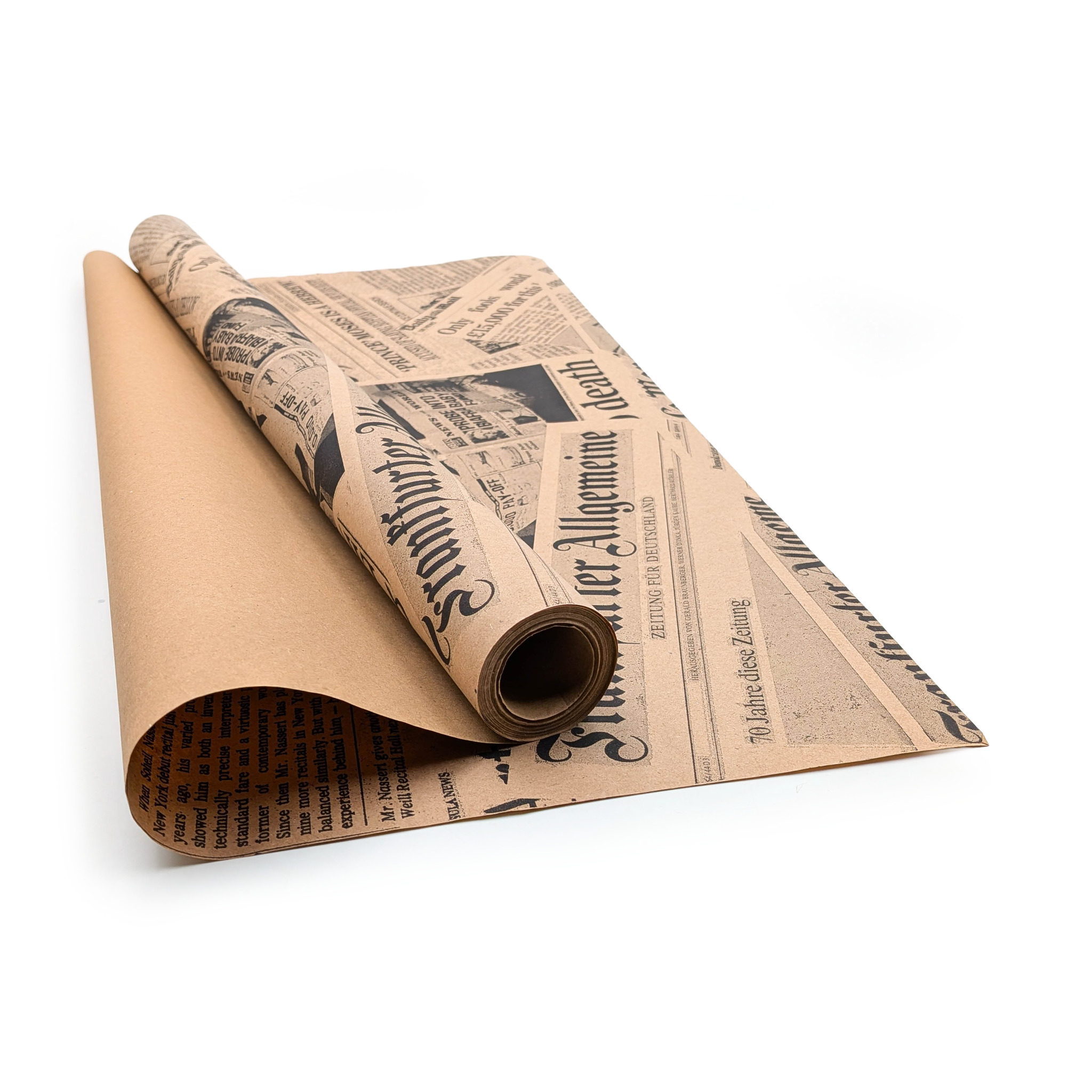 Papier kraft – Motif Journal – Noir – 60 cm × 10 m