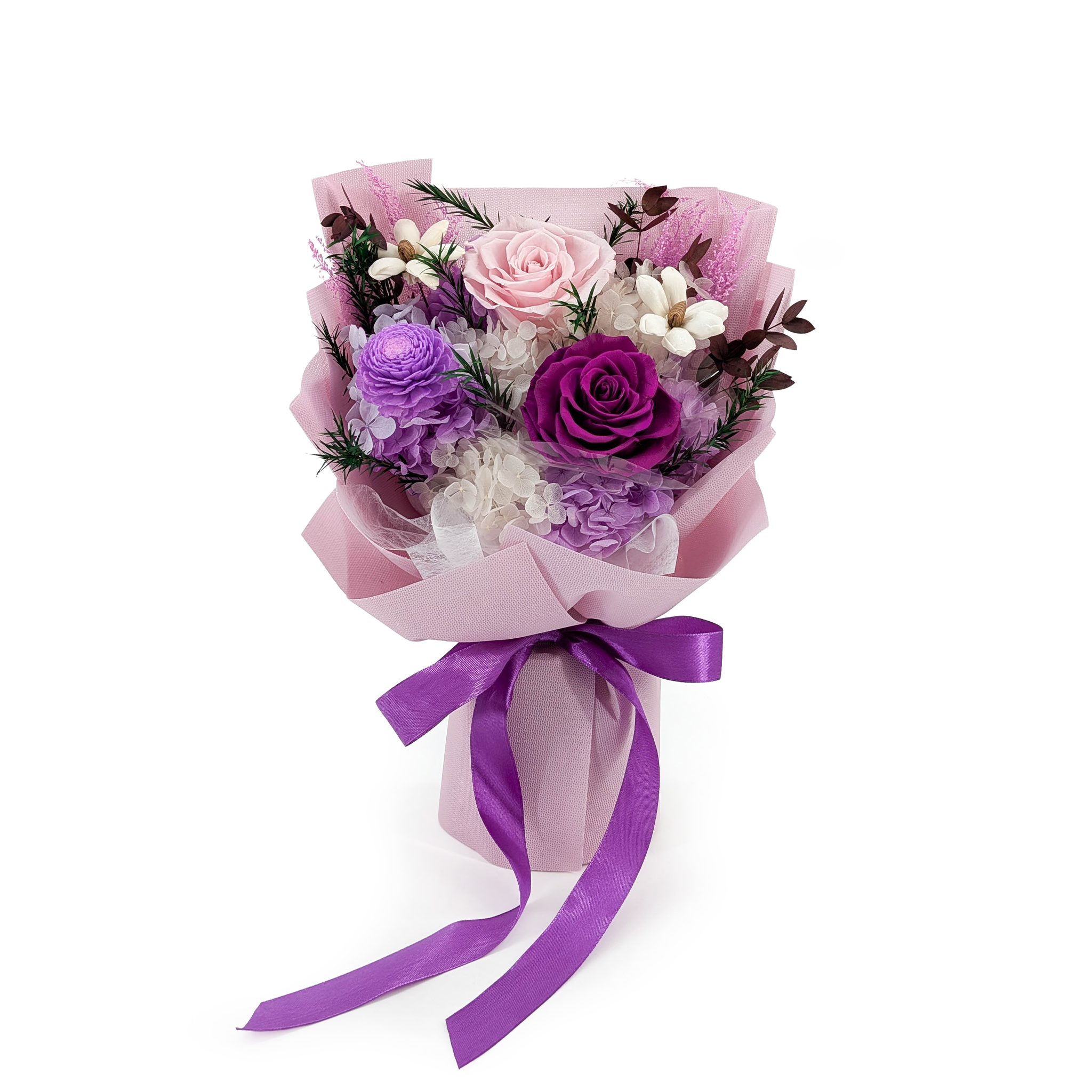Bouquet Premium dans son Coffret Cadeau – EVERGIVE – A Lasting Gesture – Violet Grace