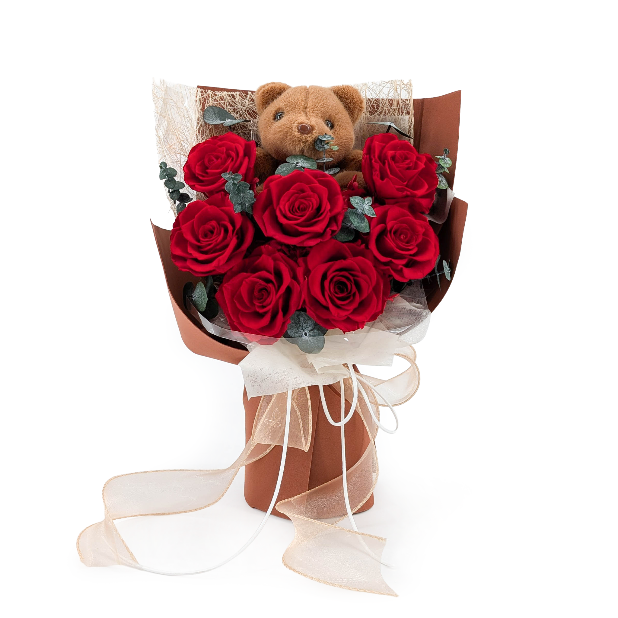 Bouquet Premium dans son Coffret Cadeau – EVERGIVE – A Lasting Gesture – Ruby Tenderness