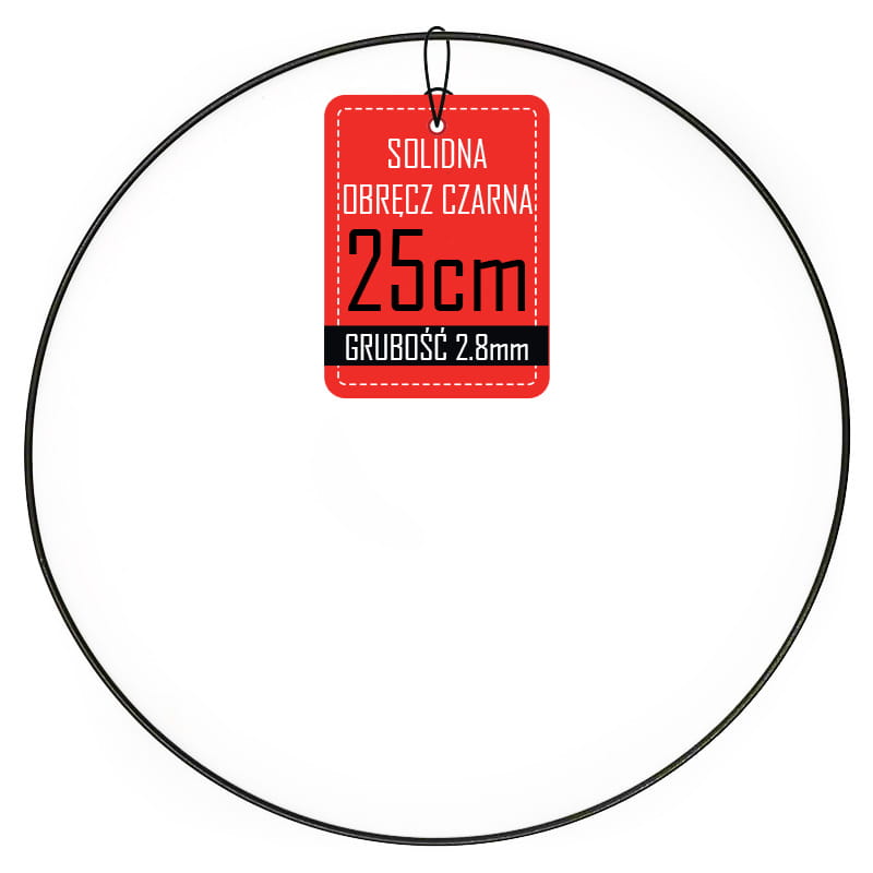 Cercle métallique pour couronne – noir – 25 cm