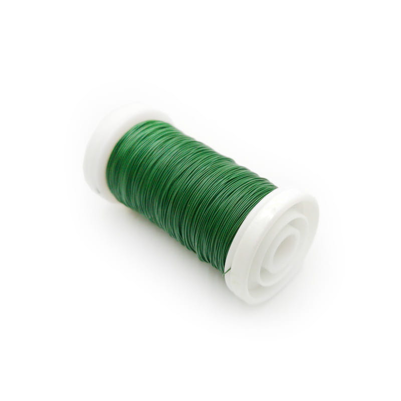 Fil de fleuriste de fabrication – lisse – Vert mat - 100m