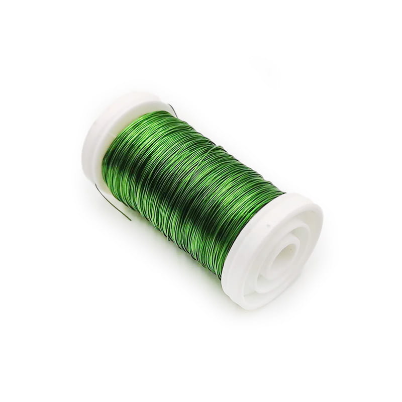 Fil de fleuriste de fabrication – lisse – Vert - 100m