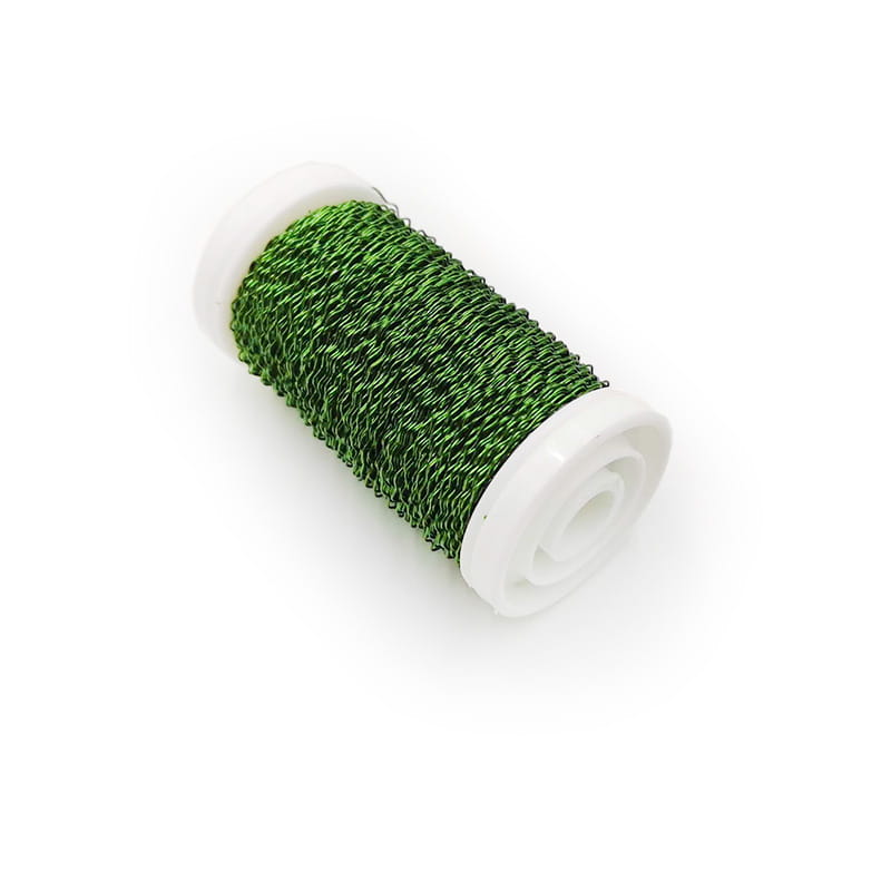 Fil de fleuriste de fabrication – ondulé – Vert -70m