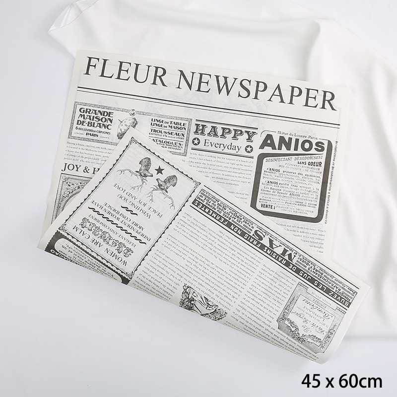 Papier floral – Journal blanc – Feuilles 45x60 cm