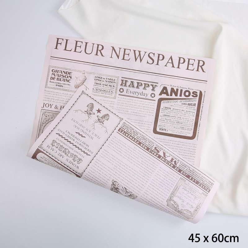 Papier floral – Journal rose – Feuilles 45x60 cm