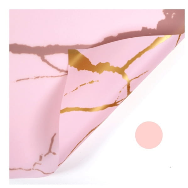 Film floral - "Marble" Rose - Feuilles 58x58 cm - 20pcs