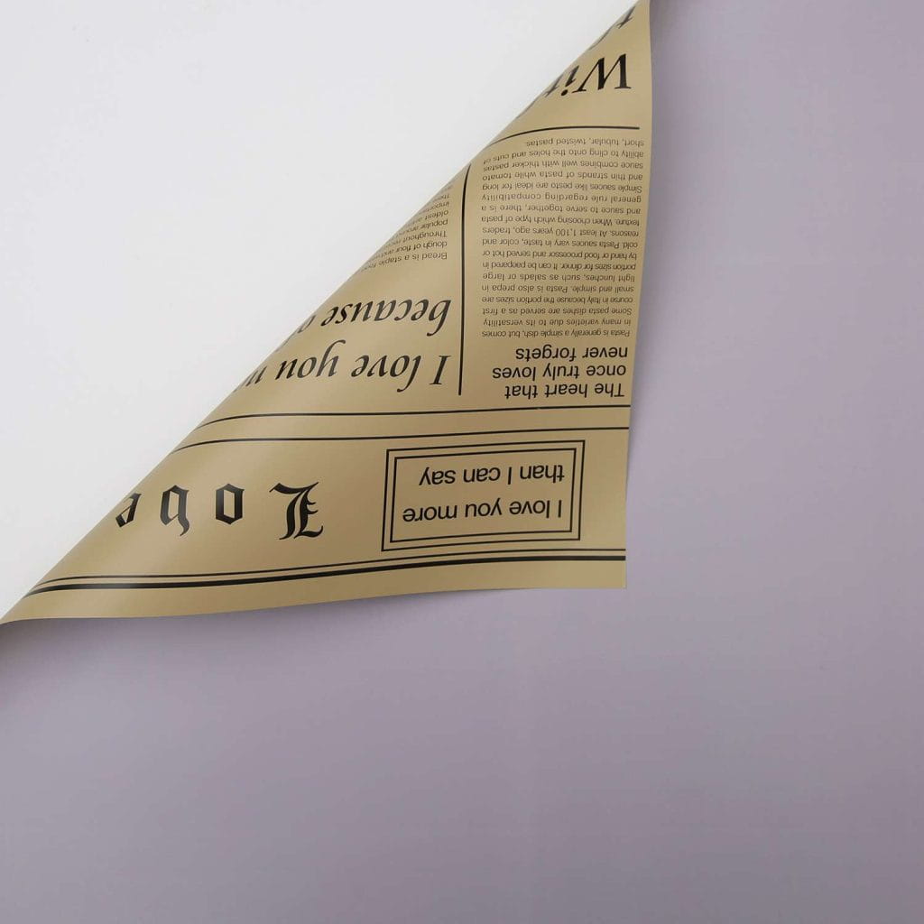 Film floral - Journal Violet gris + Crème - Feuilles 58x58 cm - 20 pcs
