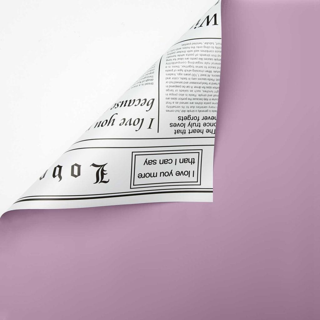 Film floral - Journal Lilas + Blanc - Feuilles 58x58 cm - 20 pcs