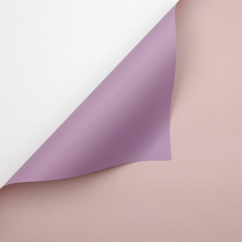 Film floral - Rose poudré + Lilas - Feuilles 58x58 cm - 20 pcs
