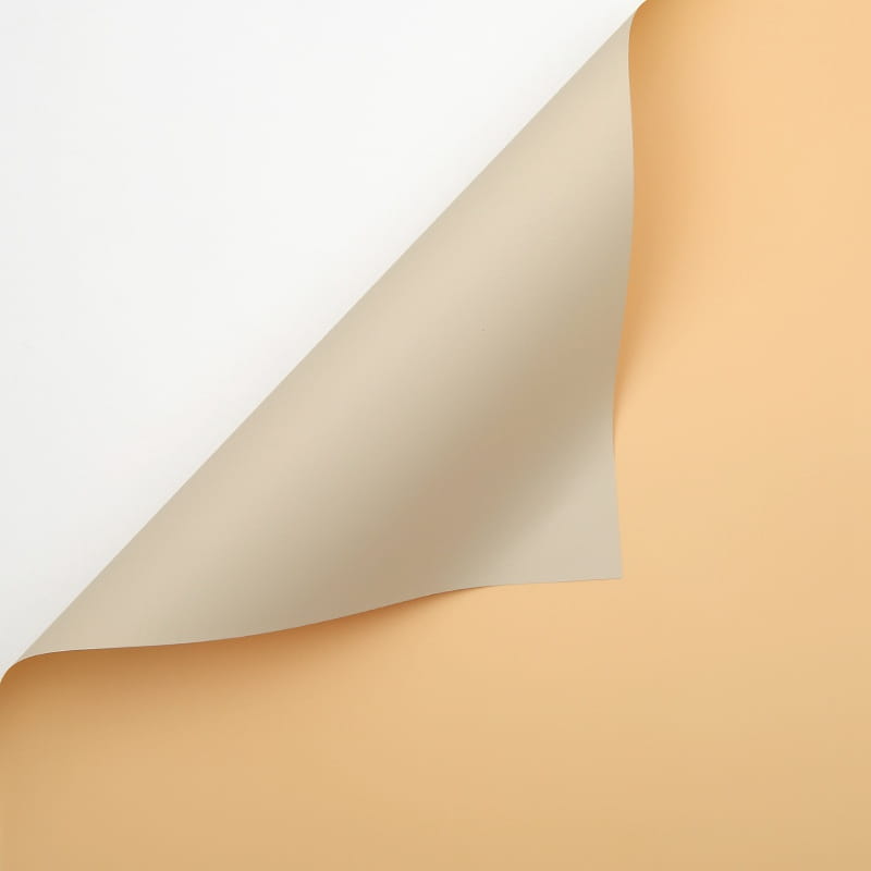 Film floral - Orange pâle + Thé au lait - Feuilles 58x58 cm - 20 pcs