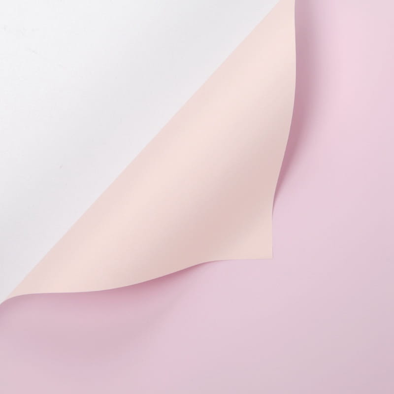Film floral - Rose clair + Rose froid - Feuilles 58x58 cm - 20 pcs