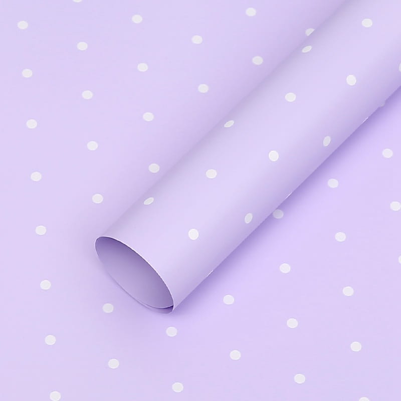 Film floral - Pois Lilas - Feuilles 58x58 cm - 20 pcs