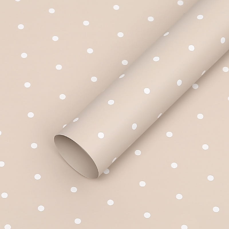 Film floral – Pois Thé au lait – Feuilles 58x58 cm – 20 pcs