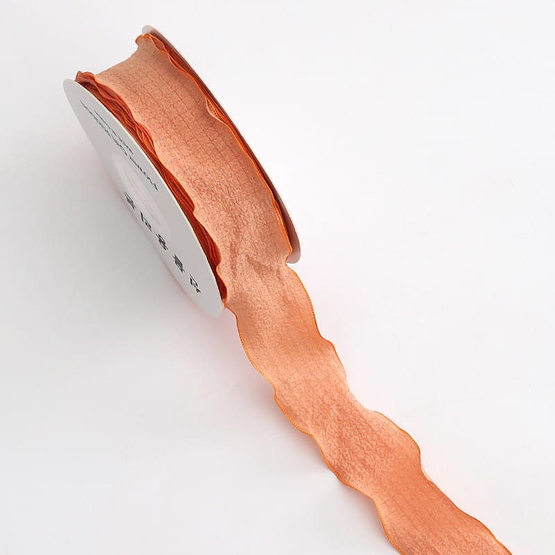 Ruban floral – Orange pâle – Rouleau 2,5cm x 9m