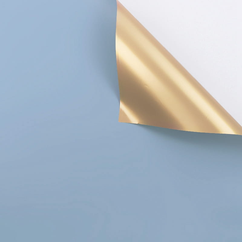 Film floral "Gloss" – Bleu Columbia – Feuilles 58x58 cm – 20 pièces